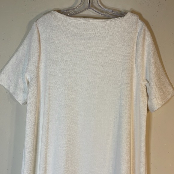 NWT. HATCH X J. Crew L/XL White Textured Short Sleeve Shift Maternity Dress. - Picture 9 of 10